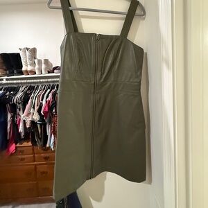 Wild Fable Pleather Olive Dress